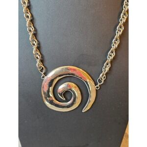 Park Lane Silver Tone Spiral Statement Adjustable Necklace
